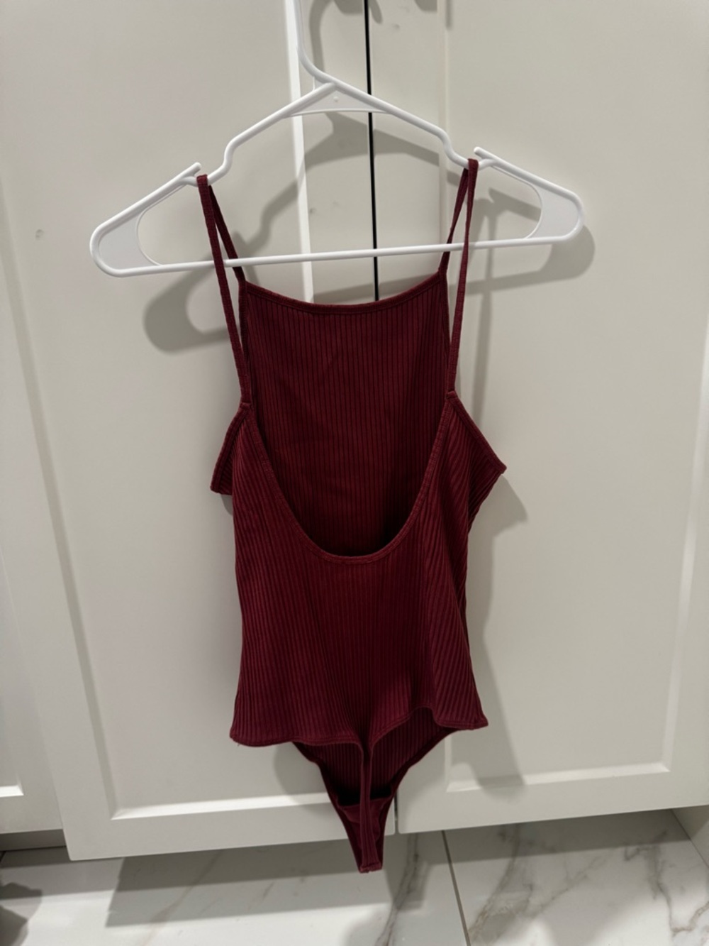 Wilfred Ribbed Maroon Cami Bodysuit